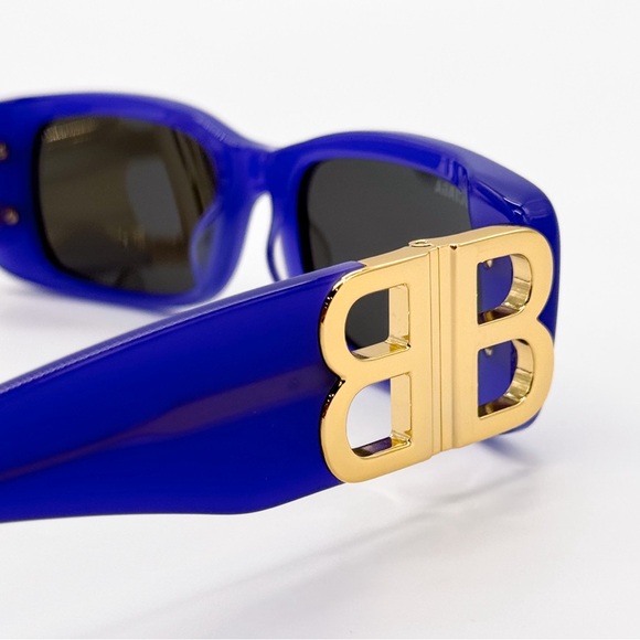 NEW BALENCIAGA BB0096S 004 SQUARE VIOLET GREY UNISEX SUNGLASSES BALENCIAGA - Picture 11 of 14